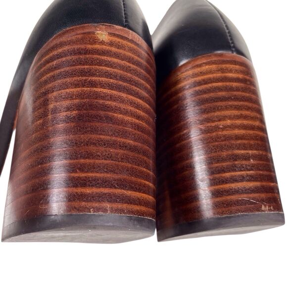 PATRICIA NASH Anita Block Heel Pumps Size 7 Leather Black Classic Work Shoes - Picture 12 of 16